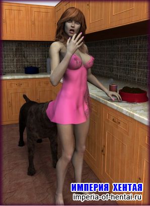 The dog and the girl in the kitchen (Dark soul)
