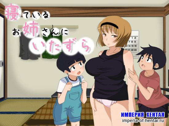 寝ているお姉さんにいたずら